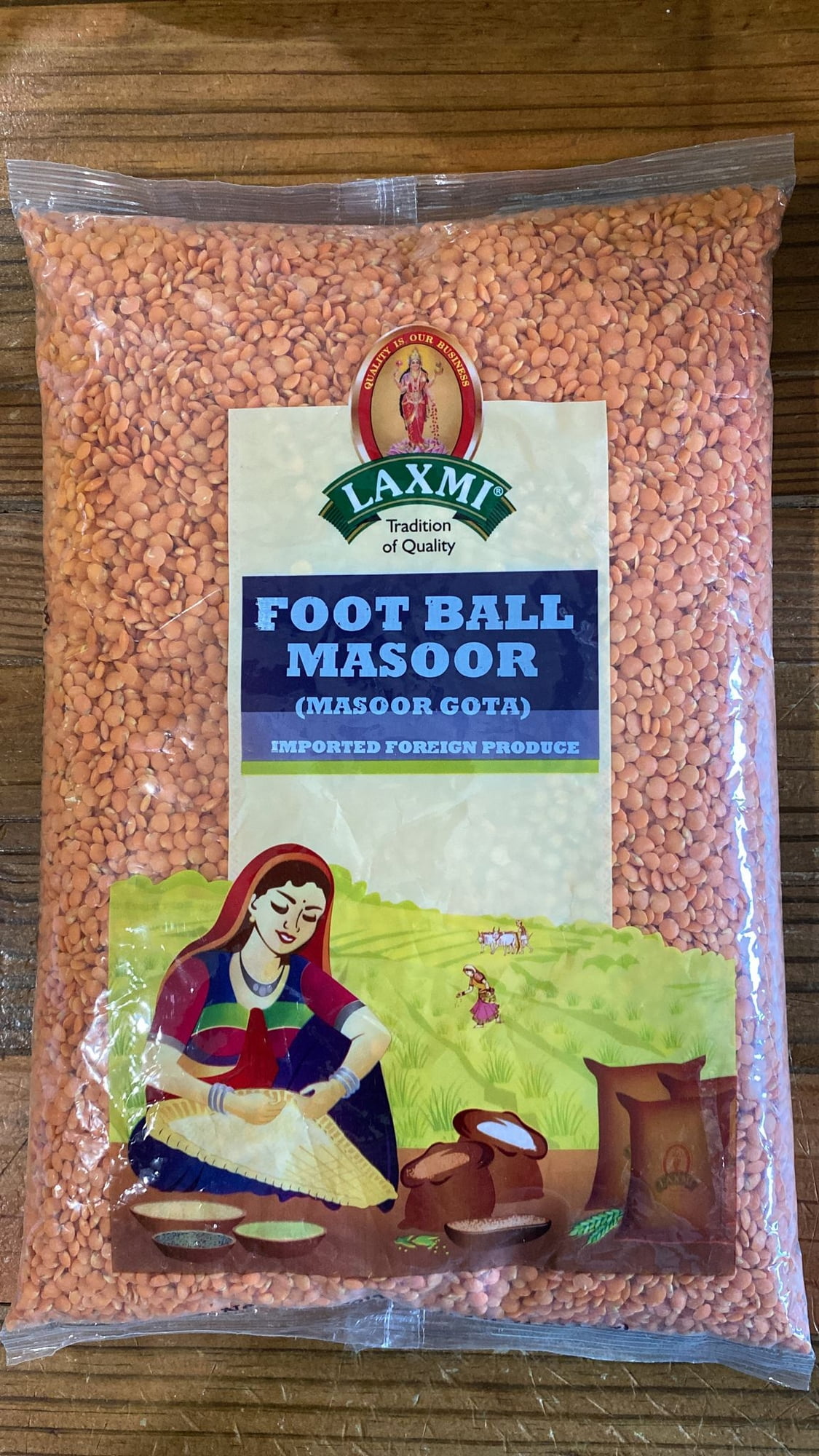 LAXMI Masoor Football Dal (Traditional Red Lentils) - 4 LB
