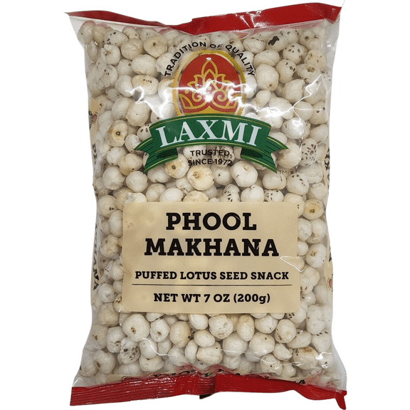 LAXMI Phool Makhana Puffed Lotus Seeds - 7oz (200 Grams)
