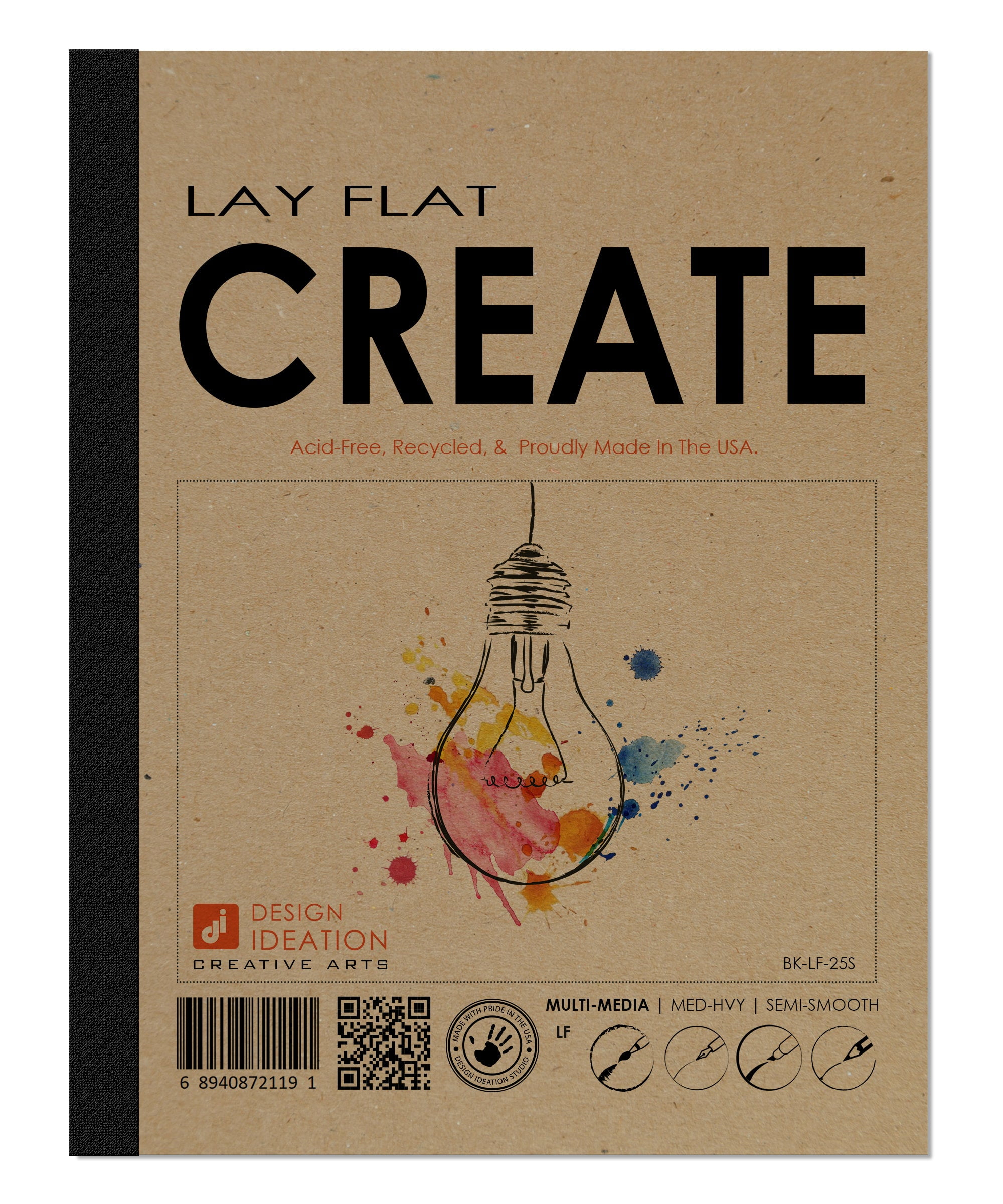Design Ideation LAY FLAT Sketchbook. Removable Sheet. Journal Style. Creative Project Book. Mixed Media. (8.5" x 11") 2550