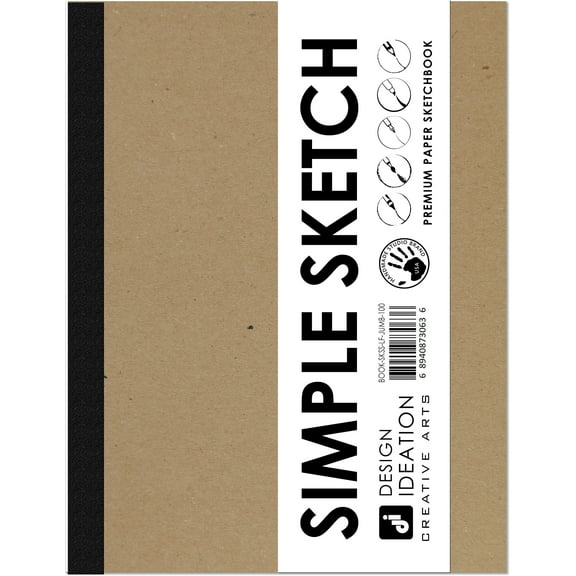 Lay Flat Sketchbook: Removable Sheets, Multi-Media Paper. Simple Sketch (8.5" x 11") LF-50100-LS (1 Book)