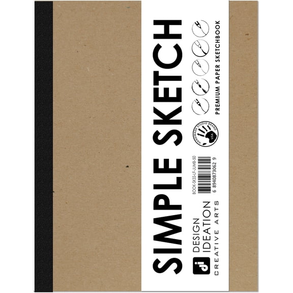 Lay Flat Sketchbook: Removable Sheets, Multi-Media Paper. Simple Sketch (8.5" x 11") LF-2550-LS (1 Book)