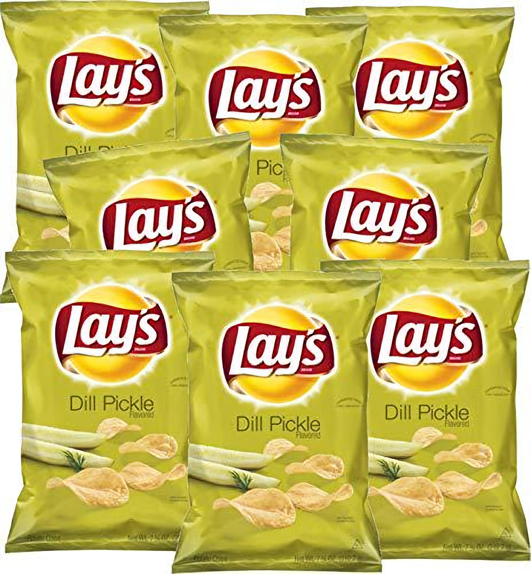 LAY'S Dill Pickle Flavored Potato Chips, 1.5 ounce bags (Pack of 8