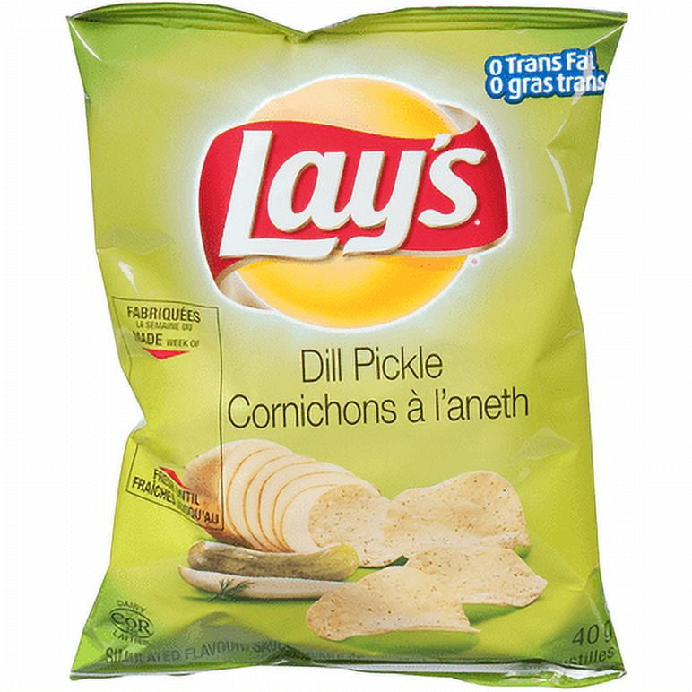 LAY'S Potato Chips, Dill Pickle Flavor, Vending Size, 40 x 40g