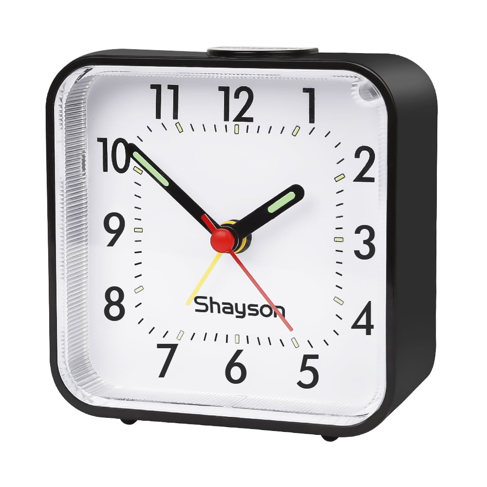 LAYADO Analog Alarm Clock Silent Non Ticking Small Clock, Travel Alarm