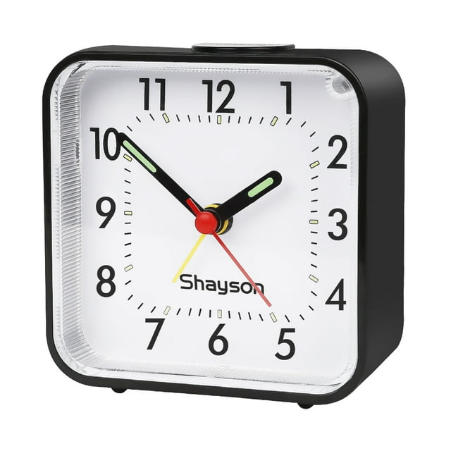 LAYADO Analog Alarm Clock Silent Non Ticking Small Clock, Travel Alarm Clock with Snooze & Light