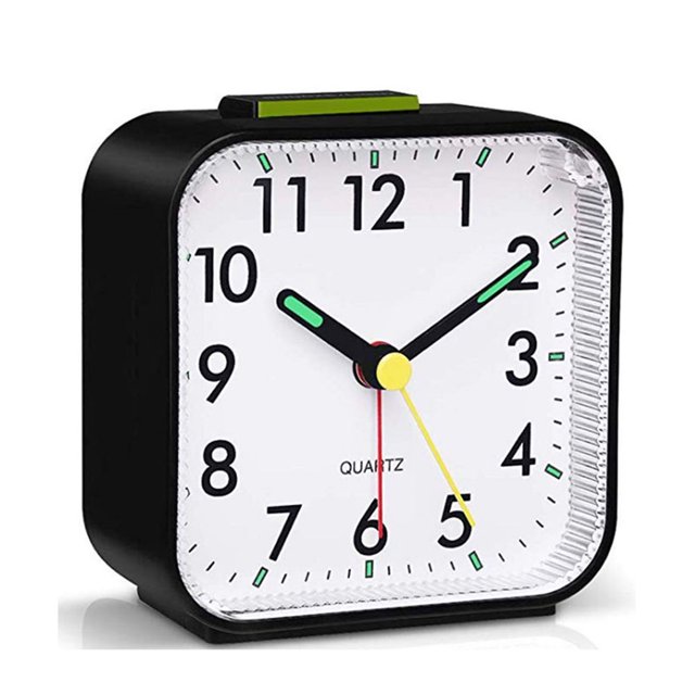 LAYADO Analog Alarm Clocks Silent Non Ticking Bedside Alarm Clock