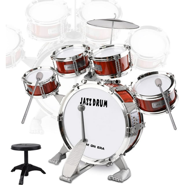 LAYADO Jazz Drum Set Kit, Musical Instrument 5 Drums + 1 Cymbal with