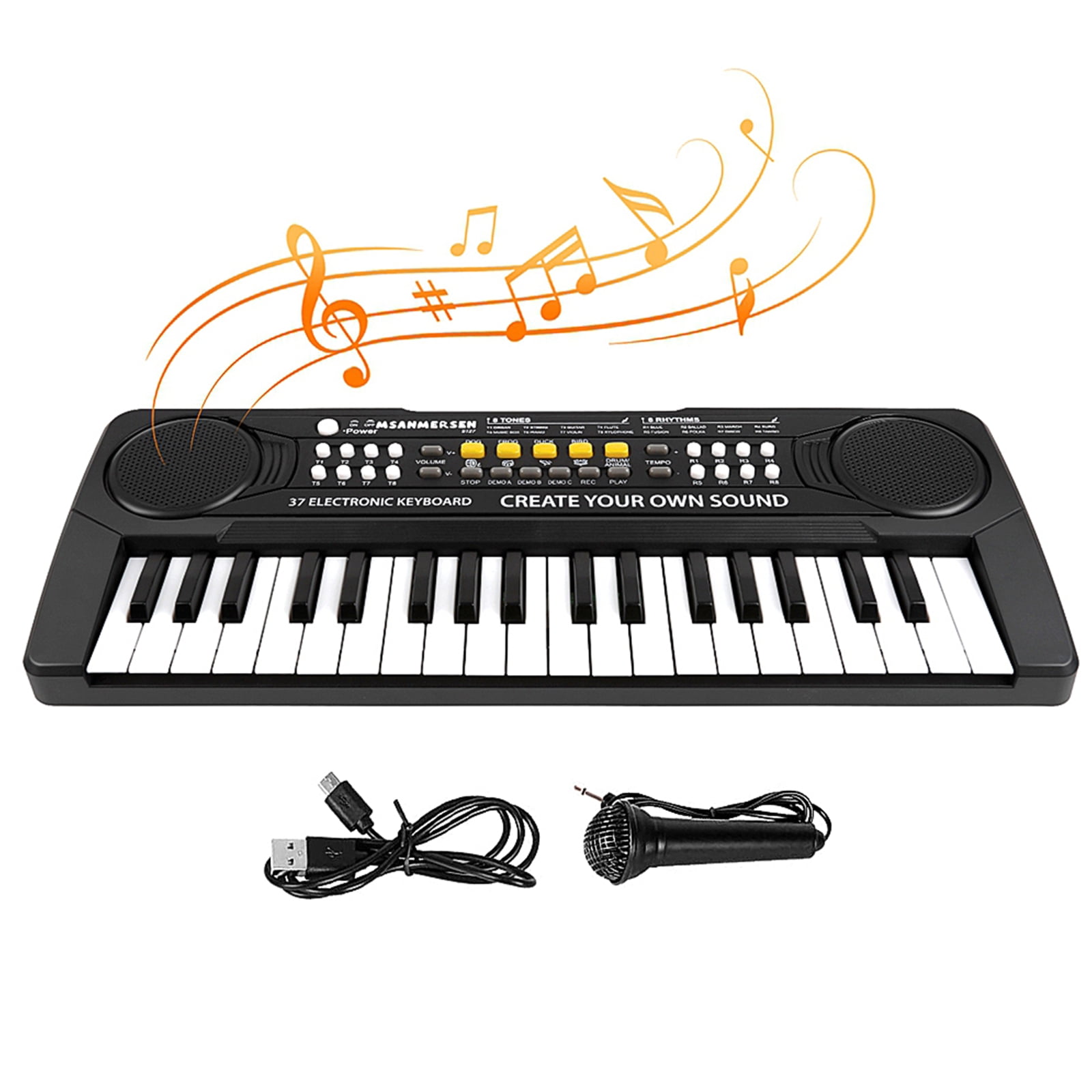 LAYADO Kids Piano Keyboard 37 Key with Microphone Portable Beginner