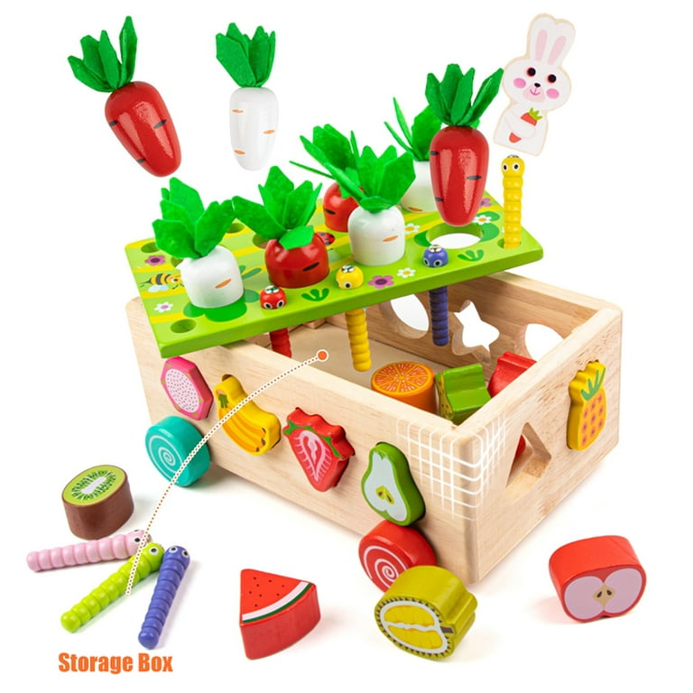 LAYADO Montessori Toys for Toddler 1 2 3 4 Year Old - Wooden Sorting Sensory  Toys for Toddlers Carrots Harvest Game Learning Toys Gifts for Baby,  Birthday New Year Gift 