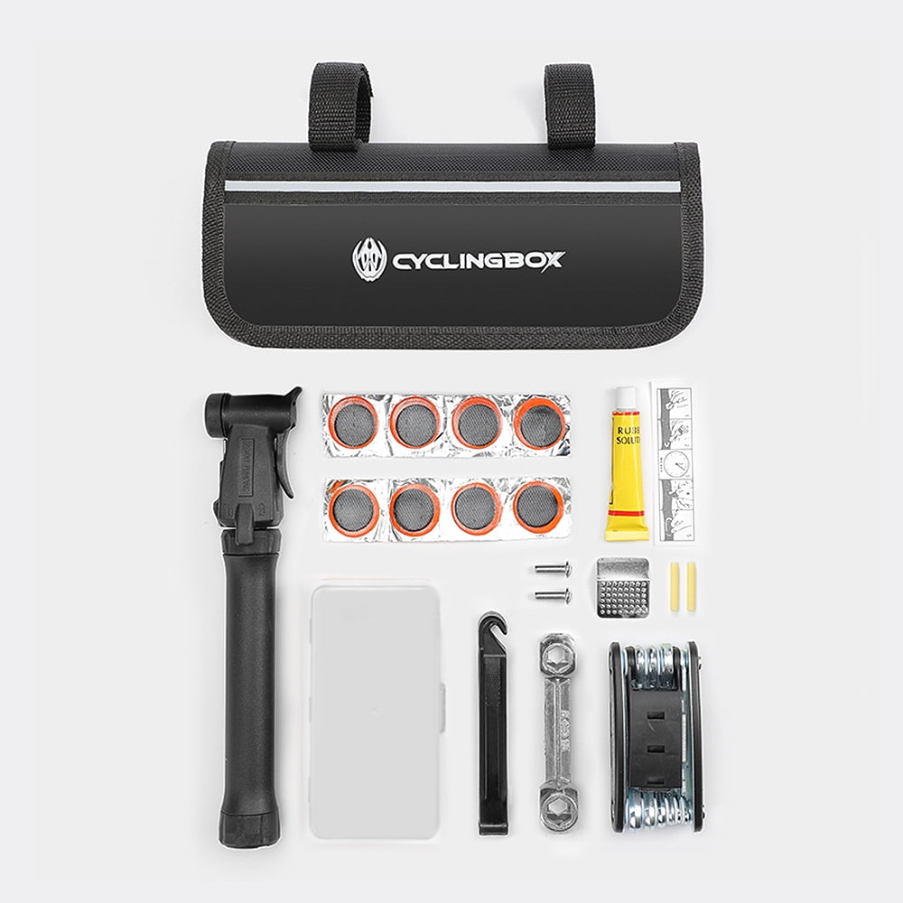 LAYADO Multifunctional Bike Repair Tools Set 11PCS, Bicycle Flat Tire Kit Patch Rubber Portable