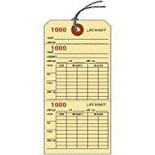 LAYAWAY TICKETS / TAGS, 6.25" X 3.125", Manila Cardstock, 3-Part, Consecutively Numbered, Prestrung - PACK OF 50