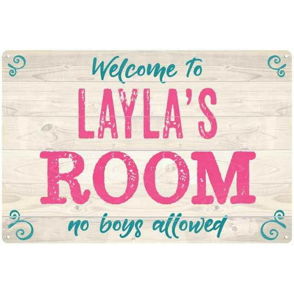 LAYLA'S Room Kids Bedroom Sign 8x12 Metal Sign 208120089026