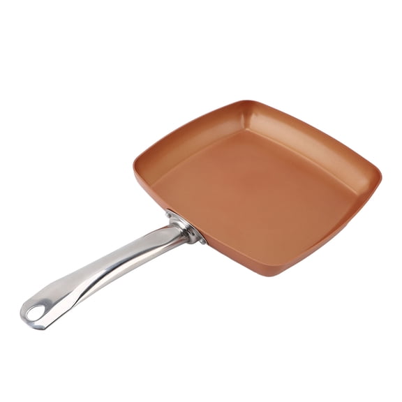 LAZIOEGR 10.24 Inches / 26 cm Aluminium Nonstick Square Frying Pan, Copper Skillet for Gas & Induction