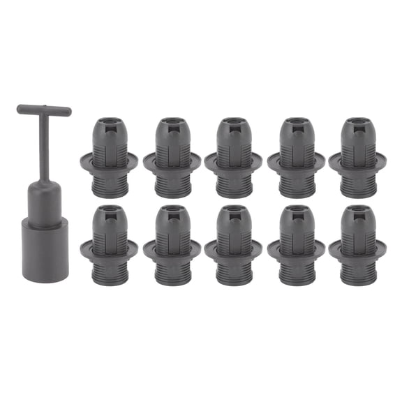 LAZIOEGR 10‑Pack E14 Lamp Socket Base with Heat‑Resistant ABS Sleeve – Durable Copper Core Light Holder for Table, Bed, Dining & Bar Lamps