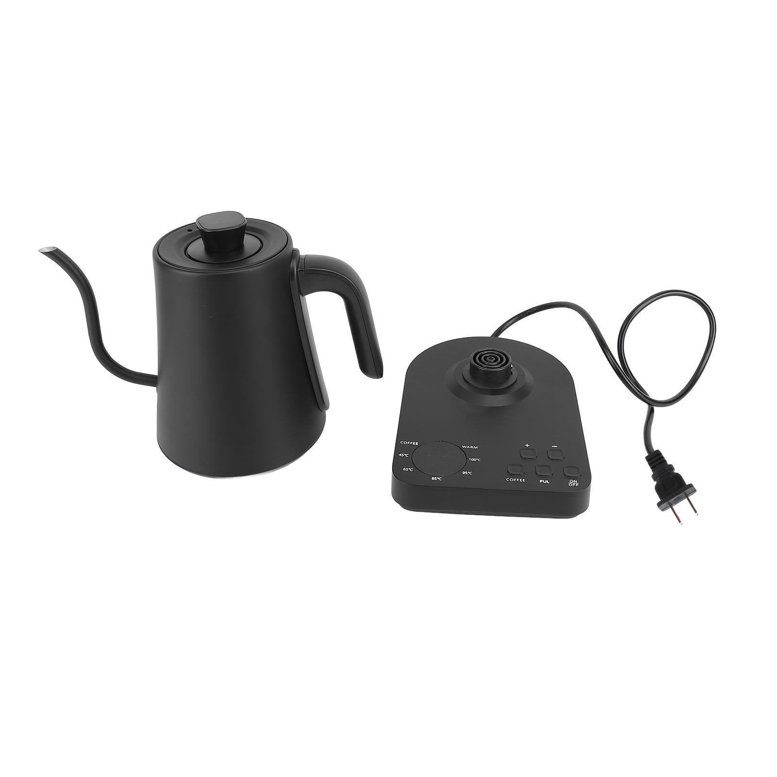 LAZIOEGR 1000 ml Gooseneck Electric Kettle – LCD Touch Control, 45‑100 °C Temperature, Fast 3‑5 min Boil, Auto Shut‑Off, 110 V US Plug