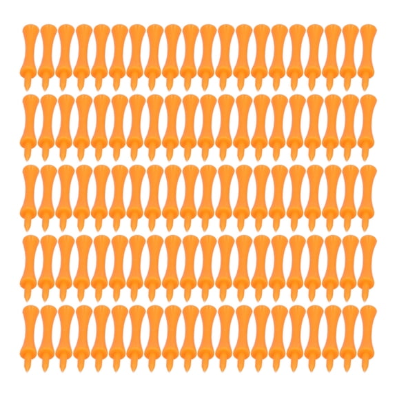 LAZIOEGR 100Pcs 70mm Orange Plastic Golf Tees Set Lightweight Small Portable Trapezoidal Tees for Outdoor