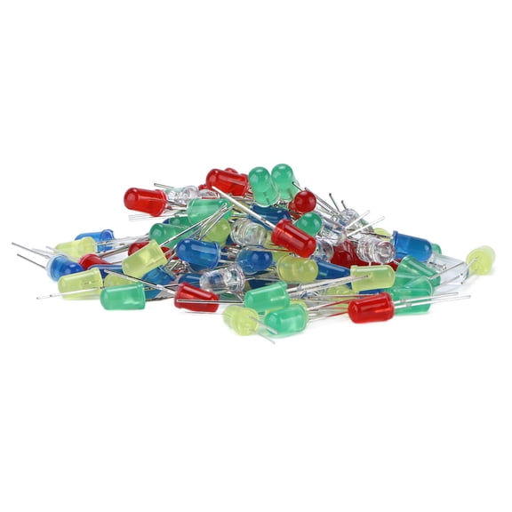 LAZIOEGR 100Pcs LED Light Diodes Kit, Premium 3mm / 5mm Variety Multicolor Assorted Emitting Diodes Bulb Set for DIY Electronic Components Decoration and Science Electronics Projects
