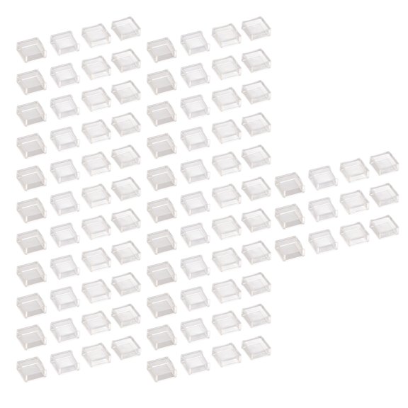 LAZIOEGR 100Pcs Tactile Switch Cover Tact Touch Button Cap Square Transparent ABS Set Kit Home Improvement Hardware Replacement Caps Furniture Grippers Pads Sliders Accessories