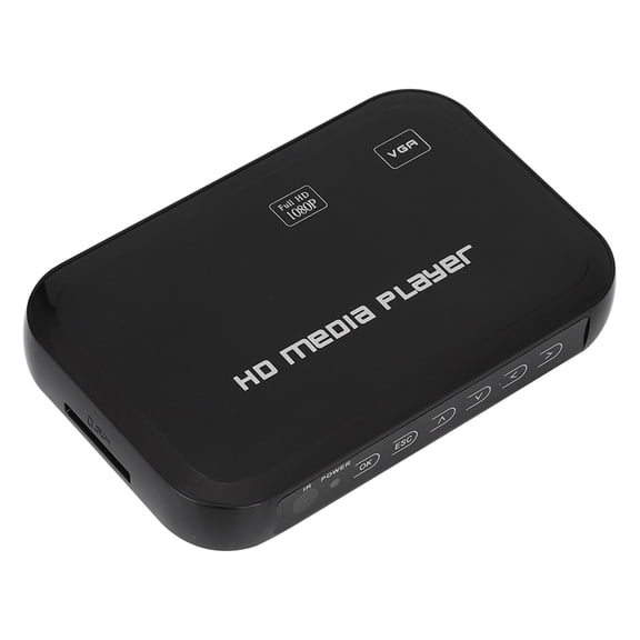 LAZIOEGR 1080P HD Video Media Player with US Plug 5.4 inches / 13.8 cm Home HDMI VGA AV Multi-Media TV Streaming Box for Mobile Hard Drive USB Drive