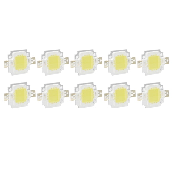 LAZIOEGR 10PCS COB Light Source 10W 6500K Integrated LED Chip 12V 700mA for DIY Lamp Accessories Pure White Light Bulb Replacement (1.10 inches / 28 mm)