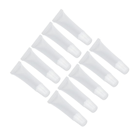 LAZIOEGR 10pcs 15ML Empty Lip Gloss Tubes Professional Portable PVC Lip Balm Containers for Cosmetics DIY Reusable 0.5 fl oz / 15ml Squeeze Travel Bottles Soft Refillable Cosmetic Sample Vials
