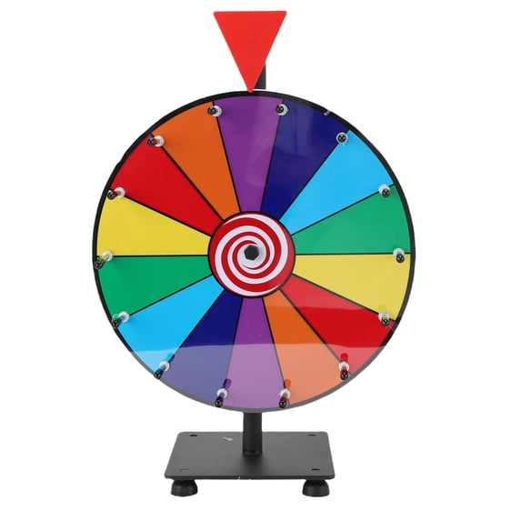 LAZIOEGR 11.8in / 30cm Tabletop Spin Prize Wheel with 14 Editable Color Slots & Dry Erase Marker for Carnival Trade Show Game Stand