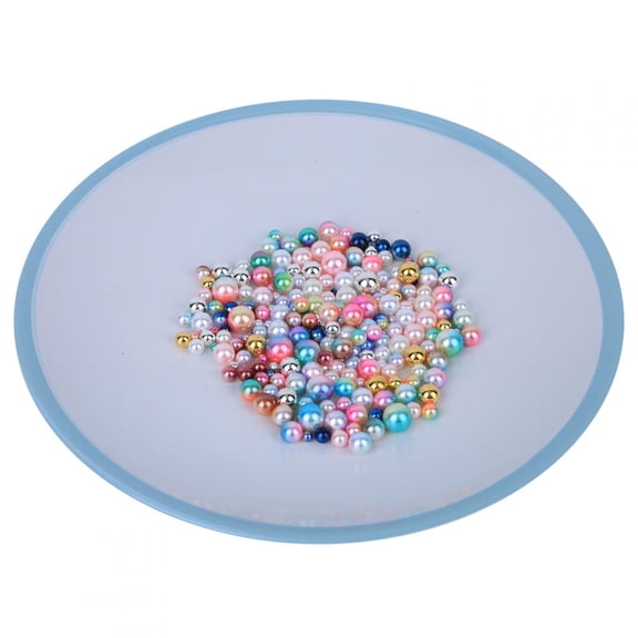 LAZIOEGR 1140PCs Box ABS Imitation Pearls Round Non Hole Colored Artificial Beads for Jewellery DIY Clothes Decoration Crafting, Assorted Sizes 4/6/8/10mm, Multicolor Pearl Loose Beads (7.09 in Box)