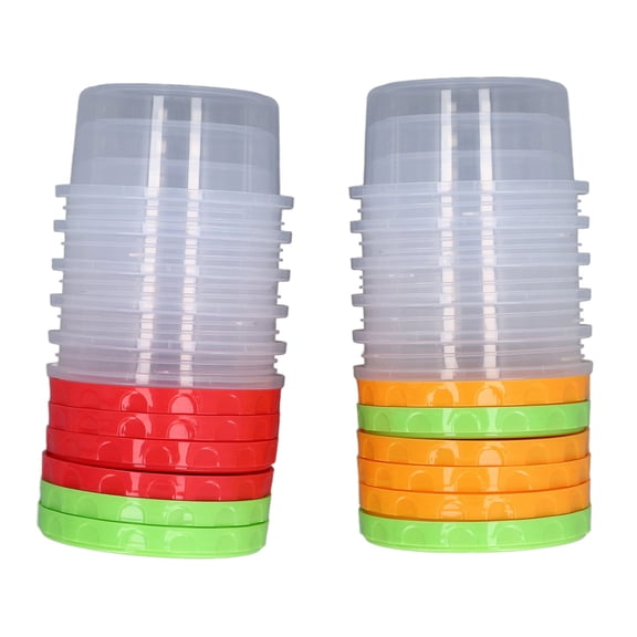 LAZIOEGR 12 Sets 1 Cup Containers 8oz Stackable Reusable Round Plastic Food Containers with Lids for Portion Control Kitchen Freezer Storage, 10x6cm / 3.94x2.36in