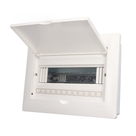 LAZIOEGR 12 Way Power Distribution Box with DIN Rail, Waterproof Concealed Mounted Circuit Breaker Protection Box for Indoor and Outdoor Electrical Control, 11.8x8.7x0.4 in / 30.0x22.0x1.1 cm