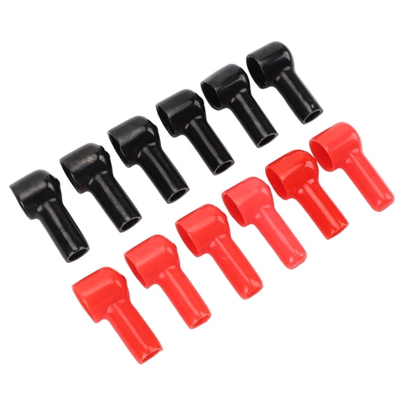 LAZIOEGR 12Pcs Battery Terminal Boot Insulating Cover 6 Red 6 Black Cable Lug Protector Cap for Vehicle Marine Commercial
