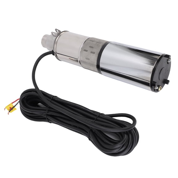 LAZIOEGR 12V 220W Solar Deep Well Submersible Water Transfer Pump, 1.2m/h Flow Rate, 30m / 98.4 ft High Lift, with 10m / 32.8 ft Power Cord for Farm Ranch Irrigation Use