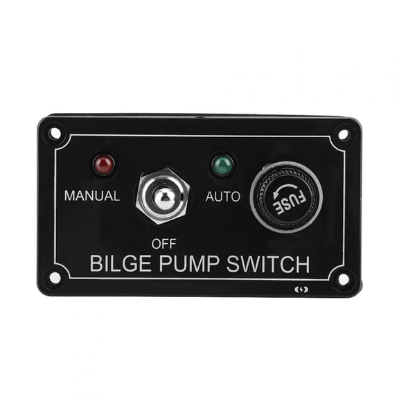 LAZIOEGR 12V DC LED Indicator Bilge Pump Switch Panel Manual / Off / Auto for Boat Marine [cite: 12] Water Pump Control System with Built-in Circuit Breaker Protection for Yachts and RVs
