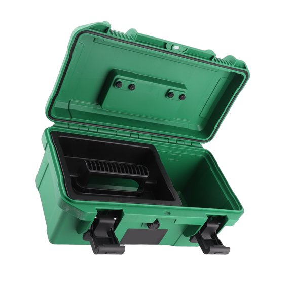 LAZIOEGR 14x7x6 Inch Portable Tool Box Heavy Duty Water Resistant Universal Utility Tractor Toolbox with Removable Internal Tray for ATV UTV Vehicles Truck Storage Black