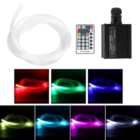LAZIOEGR 16W RGBW LED Fiber Optic Light Engine Ceiling Star Light Source Fibers Driver - 300 Strands of 6.56ft / 2m Optical Cable Included for Indoor Christmas Wedding Decor, Wide Voltage 110V-240V