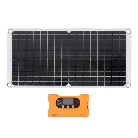 LAZIOEGR 17W Solar Panel Charger Kit with 10A Controller, Monocrystalline Silicon QC3.0 Fast Charging Solar Panel Kit for Car RV Boat, Portable Emergency Power System 7.87x16.34 inches / 20x41.5 cm