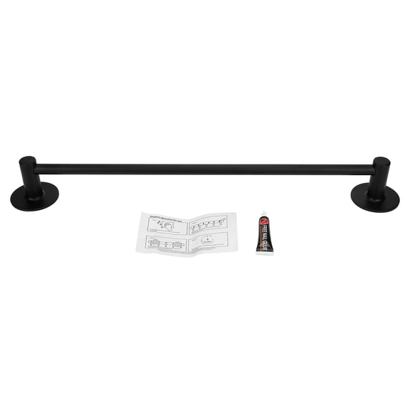 LAZIOEGR 19.69in Hand Towel Holder Aluminium Alloy Wall Mount Towel Bar, Punch Free Bathroom Hand Towel Rack, Durable Rust Resistant Organizer Holds 22lbs for Kitchen, Washroom & Dressing Room, Black