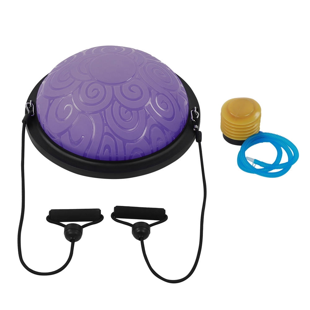 LAZIOEGR 19.7" Explosion‑Proof Balancing Half Ball Trainer – Purple, 6‑Foot Antislip Base, Multi‑Purpose Yoga, Pilates & Strength Workout Equipment