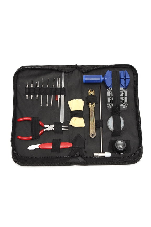 19-Piece Watch Repair Tool Kit For Changing Watchbands & Opening Watchcases