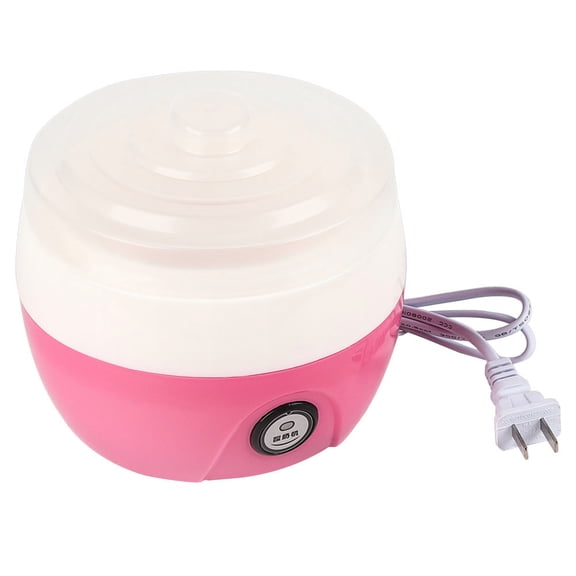 LAZIOEGR 1L Automatic Electric Yogurt Maker with Food Grade Plastic Container, DIY Nutritious Yoghurt Tool (6.3 x 6.3 x 5.91 inches / 16 x 16 x 15 cm), Pink