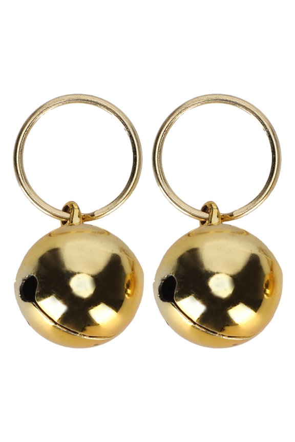 2‑Pack Copper Pet Bells – Rust‑Resistant, Gold‑Plated, Crisp‑Sound Collar Accessories for Dogs & Cats, Non‑Yellowing, Easy‑Attach Key Ring