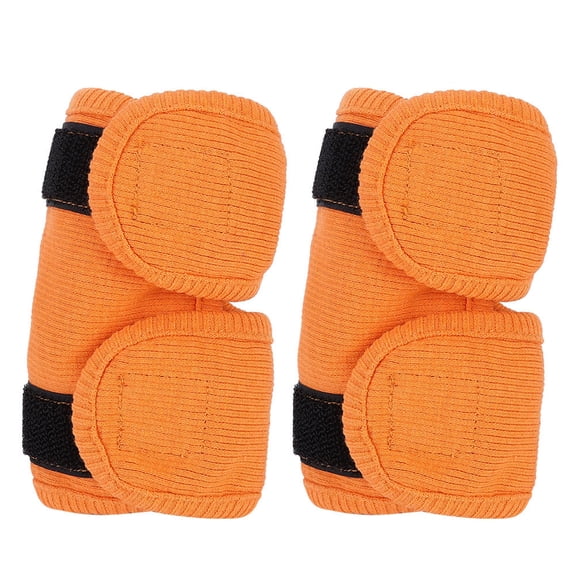 LAZIOEGR 2-Pack Dog Cat Leg Brace Elbow Protector Warm Knee Pads, Orange M – Elastic, Breathable, Hook‑Loop Adjustable, Post‑Op Support & Warmth