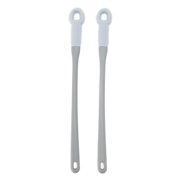 LAZIOEGR 2Pack LongHandle Silicone Toe & Foot Cleaning Brush Set  Gentle Exfoliation for Seniors, Pregnant Women & Everyday Use