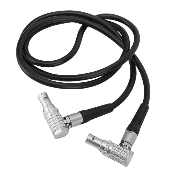 LAZIOEGR 2 Pin Male to 2 Pin Male Right Angle Power Cable Fit for LEMO 0B 34.3 Inches Camera Video Transmitter Cord Compatible with Teradek Bond, ARRI Alexa, DJI RS2, Blackmagic