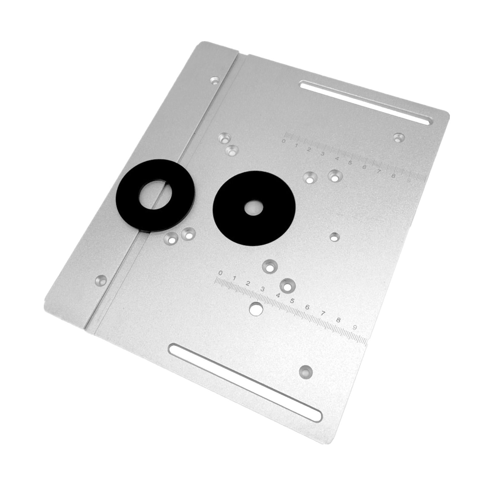LAZIOEGR 2‑in‑1 Aluminum Router & Trimming Table Insert Plate – Dual‑Spacing, 85×85 mm & 70×60 mm, High‑Hardness, Rust‑Resistant, Precision‑Aligned for Woodworking Bench & Milling Machines