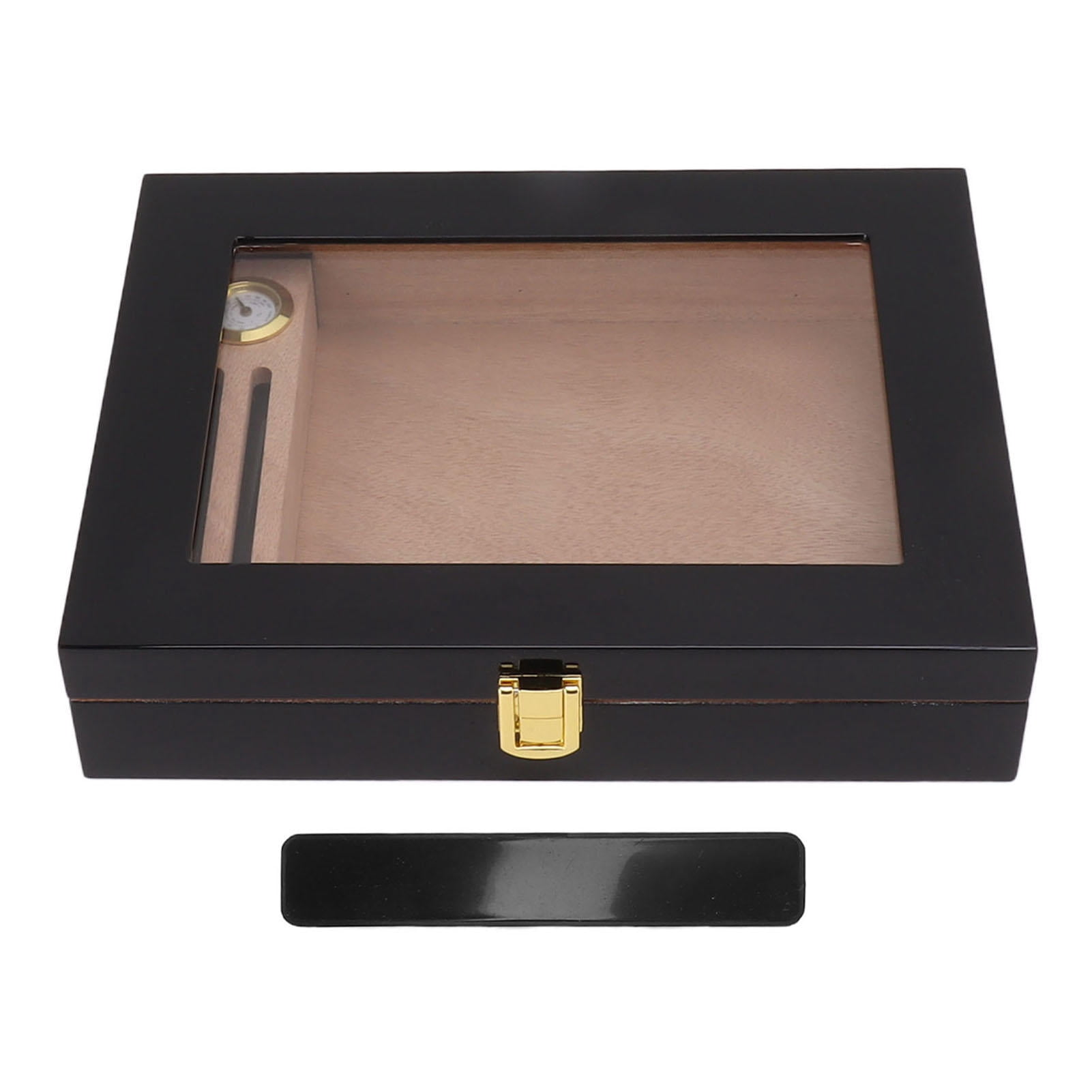 LAZIOEGR 20‑Cigar Mini Humidor Box with Transparent Acrylic Window, Built‑In Hygrometer, Humidifier, Scratch‑Resistant Felt Lining, Portable Gift Box