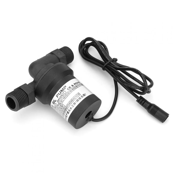 LAZIOEGR 24V 18W DC Brushless Solar High Temperature Water Pump for Home Heater Circulation, Submersible Plumbing Pump with Low Noise, 11 L/min Max Flow, 0.85A, 1/2 Inch Male Thread, 31.5 inches Wire