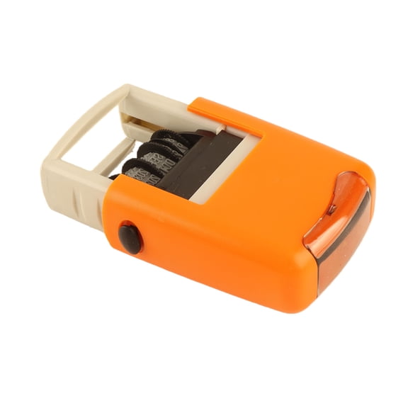 LAZIOEGR 25x2.8mm English Date Stamp Clear Stamping Quick Drying Adjustable Date Stamp for Study Work Life Orange (0.98x0.11 inches / 25x2.8 mm)