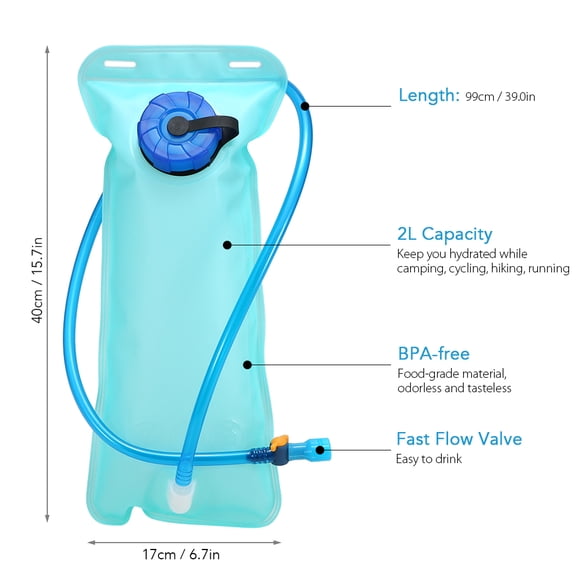 LAZIOEGR 2L Bicycle Water Bladder Bag Cycle Hydration Pouch Outdoor Sports Camping Hiking Water Reservoir
