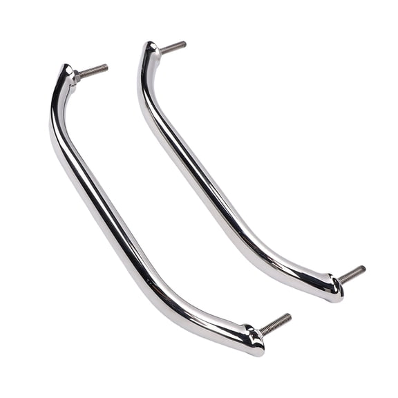 LAZIOEGR 2PCS Boat Handrail Polished Stainless Steel Heavy Duty Round Tube 12 Inch Long Marine Grab Handle for Yachts Docks Marine Handrail (33.5cm / 13.19in)