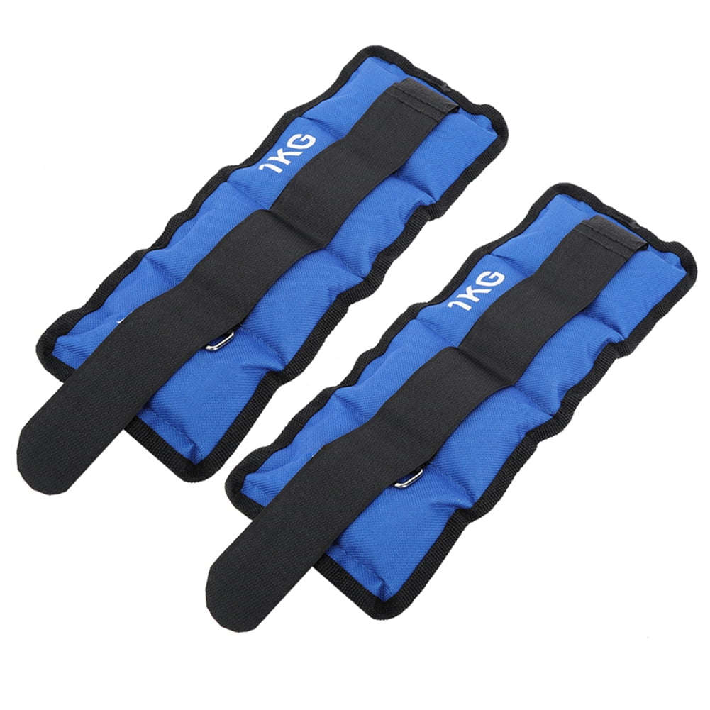 LAZIOEGR 2Pcs 2.2 lbs / 1KG Adjustable Leg Ankle Wrist Sandbag Weights Strap Strength Training Equipment for Gym Fitness Yoga Running